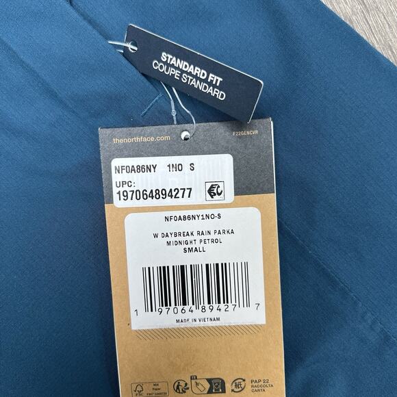 The North Face Daybreak Rain Parka Size Small Womens Midnight Petrol Blue $180 - Picture 13 of 13